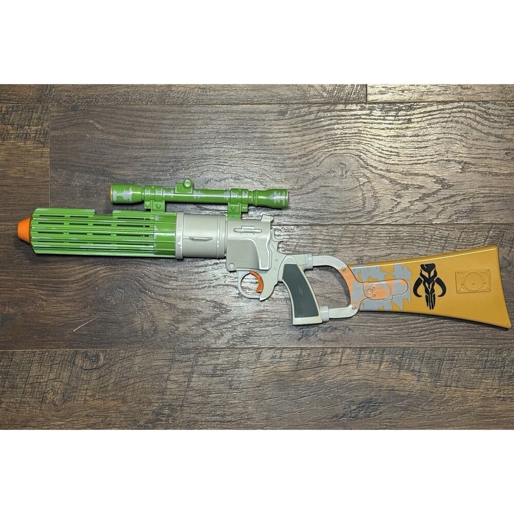 2009 Star Wars Hasbro Boba Fett Blaster Rifle Electronic Toy Manadloriann Works!